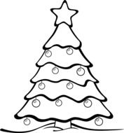 black and white background with christmas tree