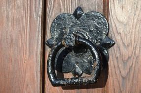 old door knocker black brown