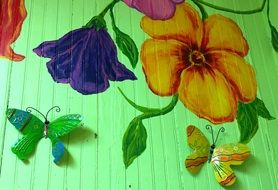 wall art mural flower colorful