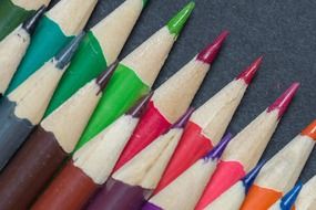 sharpened color crayons