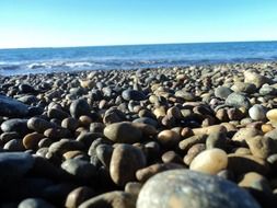 beach stones mar background ocean
