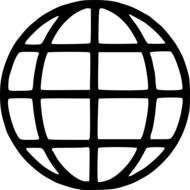 globe earth symbols black and white