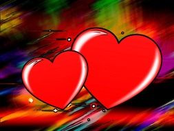 background love heart colorful