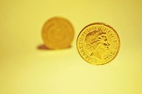 yellow background with coin