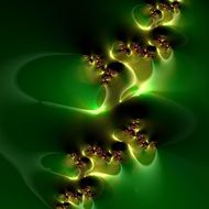 brown yellow fractal pattern on the green background