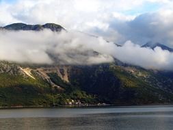 mountain clouds sea scenic