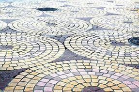 tile street circle circular design