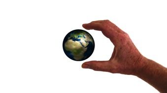 hand keep globe earth world