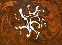 fractal abstraction of milk and chocolate