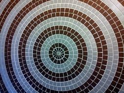 concentric circle shape mosaic wall