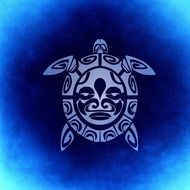 abstract turtle on a blue background