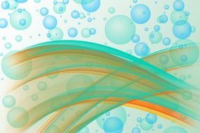 colorful waves bubbles digital art