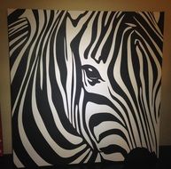 animal zebra canvas painting