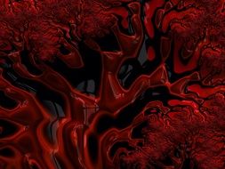 fractal red black glossy pattern