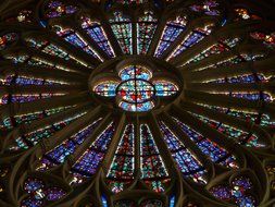 colorful glass window in a church