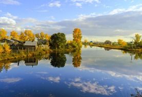 lake in the golden autumn