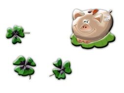 lucky pig four leaf clover