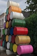 colored metal tanks