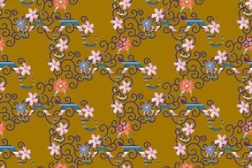 textile design flowers pattern