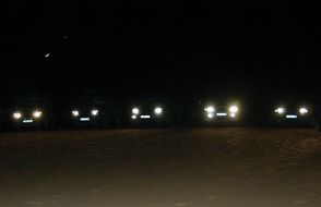 car lights in the desert of marrocco