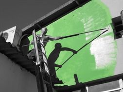 paint painting painter green wall