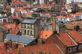 red tiled roofs of houses