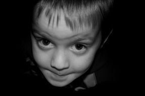 portrait boy child look people