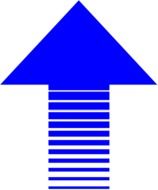 blue arrow on a white background