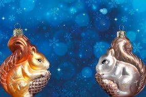 christmas card decorations squirrels