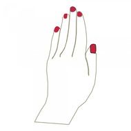 hand silhouette red nails white