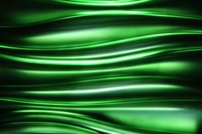 green metallic waves background