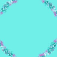 turquoise background with floral frame