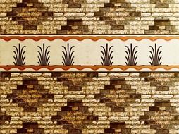 bricked wall with decorative elements