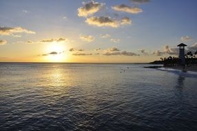 sunset dom rep sea blue water