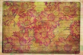 background with grunge floral fabric