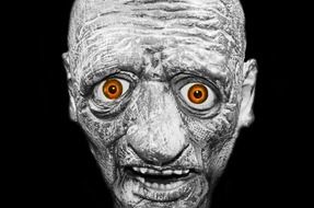 halloween monster with scary eyes