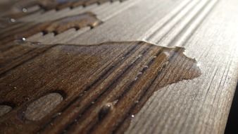 water on the wooden board