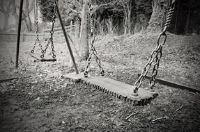 old swing swings abandoned child