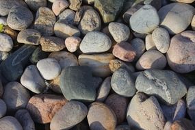 round stones on the beach