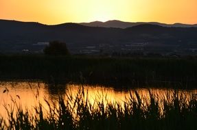 sunset sky landscapes horizon background image