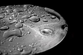 wet metal surface