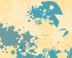 yellow blue woman girl witch