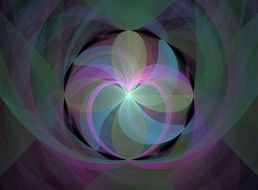 fractals blue pink green colours