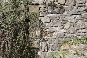 texture stone wall old lapsed