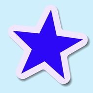 star blue white sticker shape