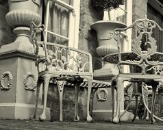 table chairs decorations terrace
