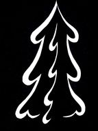 silhouette of christmas tree