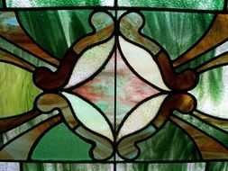 stained glass green window pattern