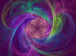 fractal colour blue green design