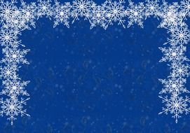 background blue snowflakes frame
